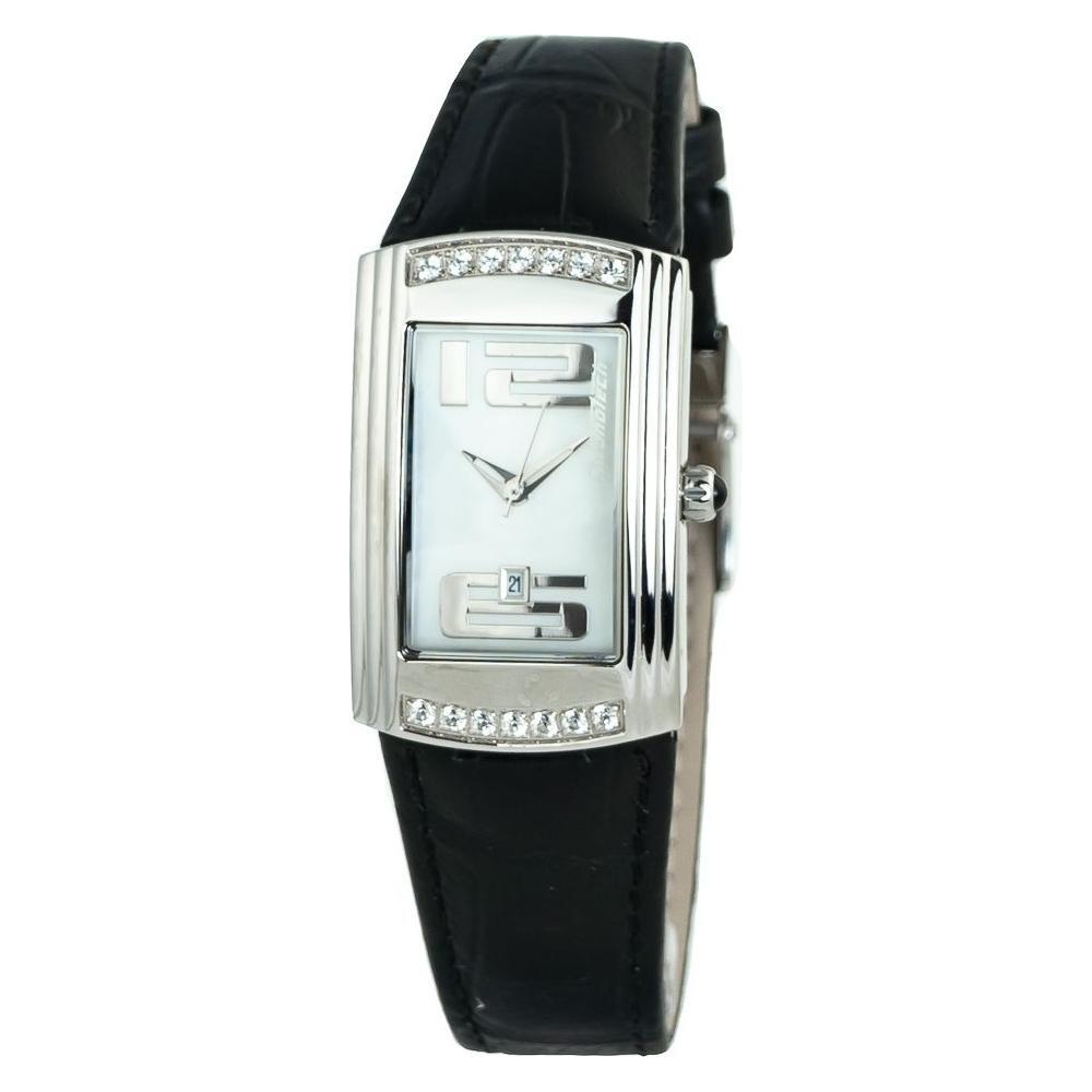 Chronotech Black Leather Dress Watch
