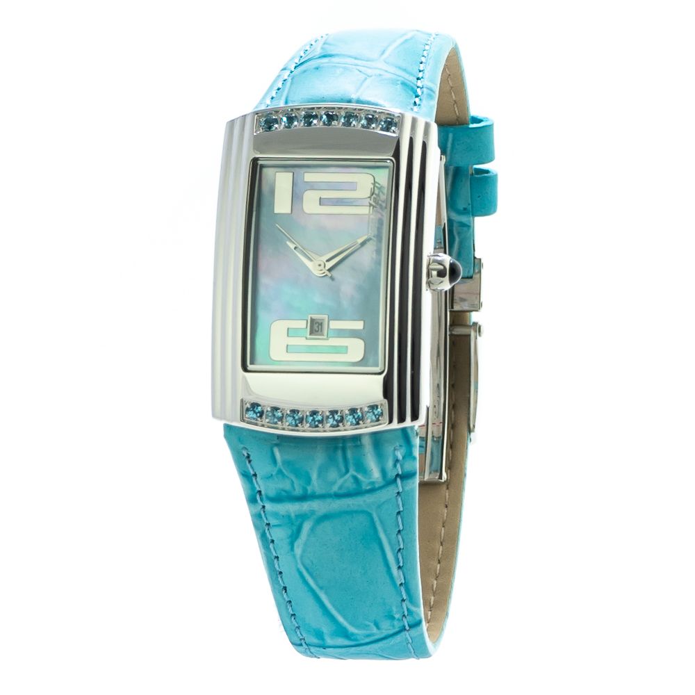 Chronotech Blue Leather Dress Watch