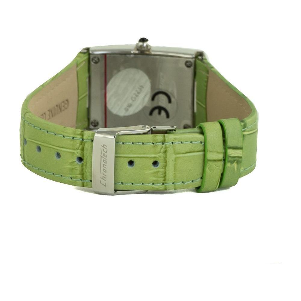 Chronotech Green Leather Dress Watch