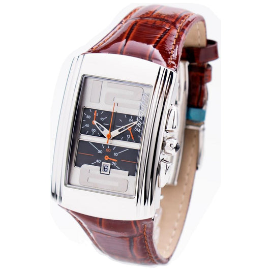 Chronotech Brown Leather Watch Chronotech Light Gray