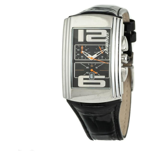 Chronotech Black Leather Watch CHCT7018M04AC