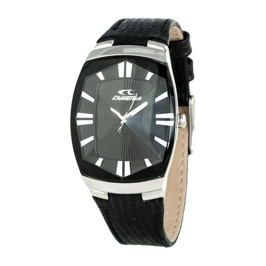 Chronotech Black Leather Dress Watch