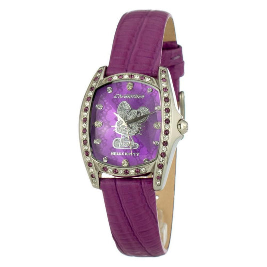 Chronotech Purple Leather Dress Watch