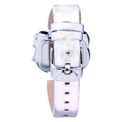 Chronotech Silver Leather Watch