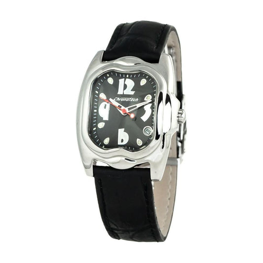 Chronotech Black Leather Watch CHCT7274L05NAC