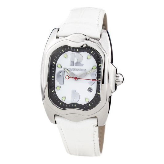 Chronotech White Leather Dress Watch