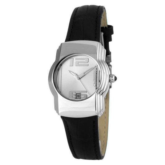 Chronotech Black Leather Dress Watch