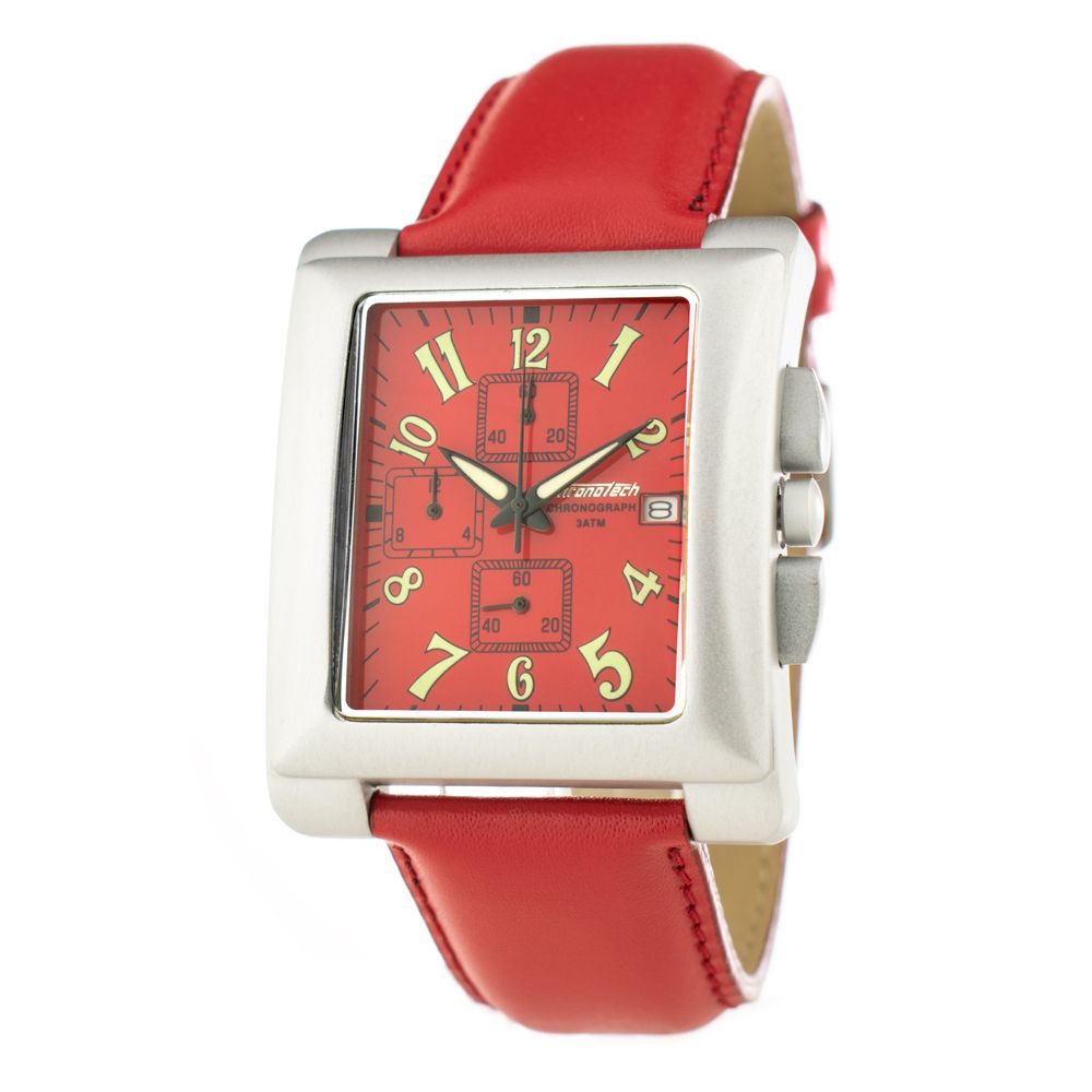 Chronotech Red Leather Dress Watch