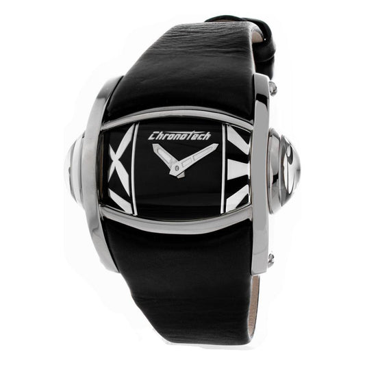 Chronotech Black Leather Dress Watch