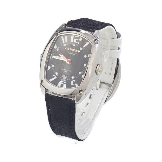 Chronotech Black Leather Watch CHCT7696L01AC