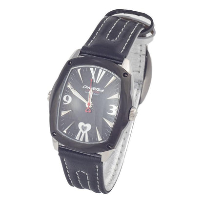 Chronotech Black Leather Dress Watch