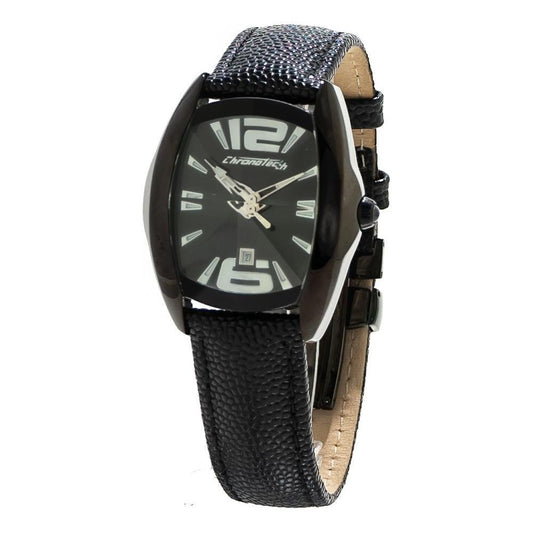 Chronotech Black Leather Watch CHCT7814L01AC