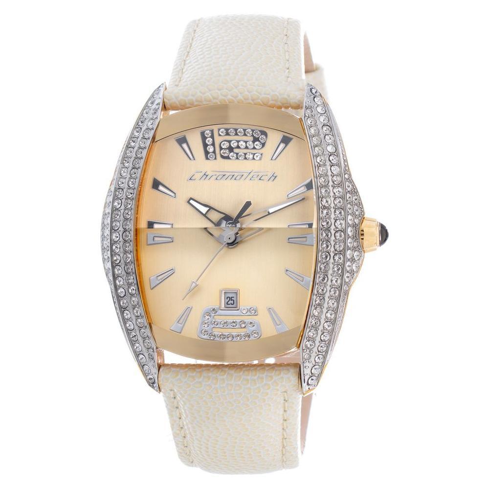 Chronotech Beige Leather Watch CHCT7814M04SAC
