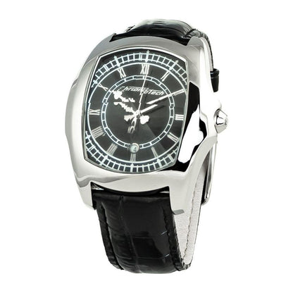 Chronotech Black Leather Dress Watch