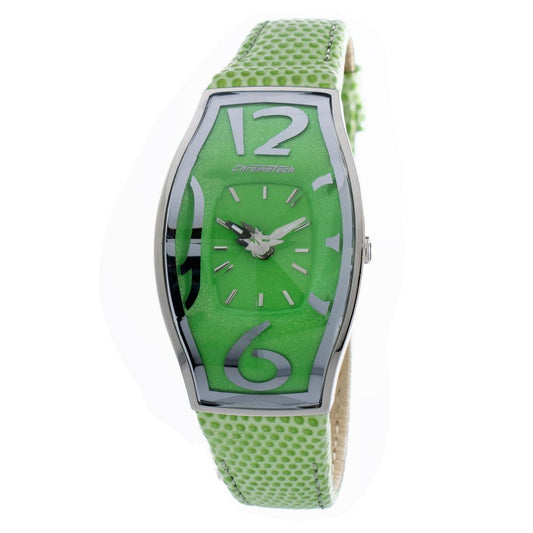 Chronotech Green Leather Dress Watch