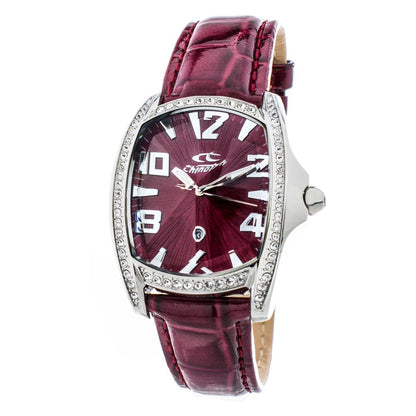 Chronotech Red Leather Dress Watch