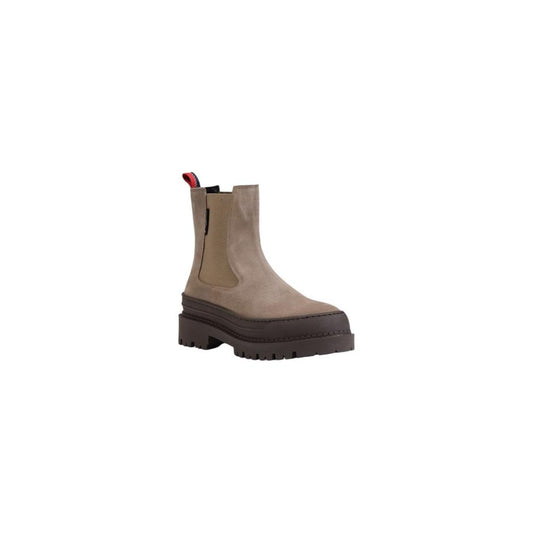 Tommy Hilfiger Gray Suede Leather Boot Tommy Hilfiger Dim Gray