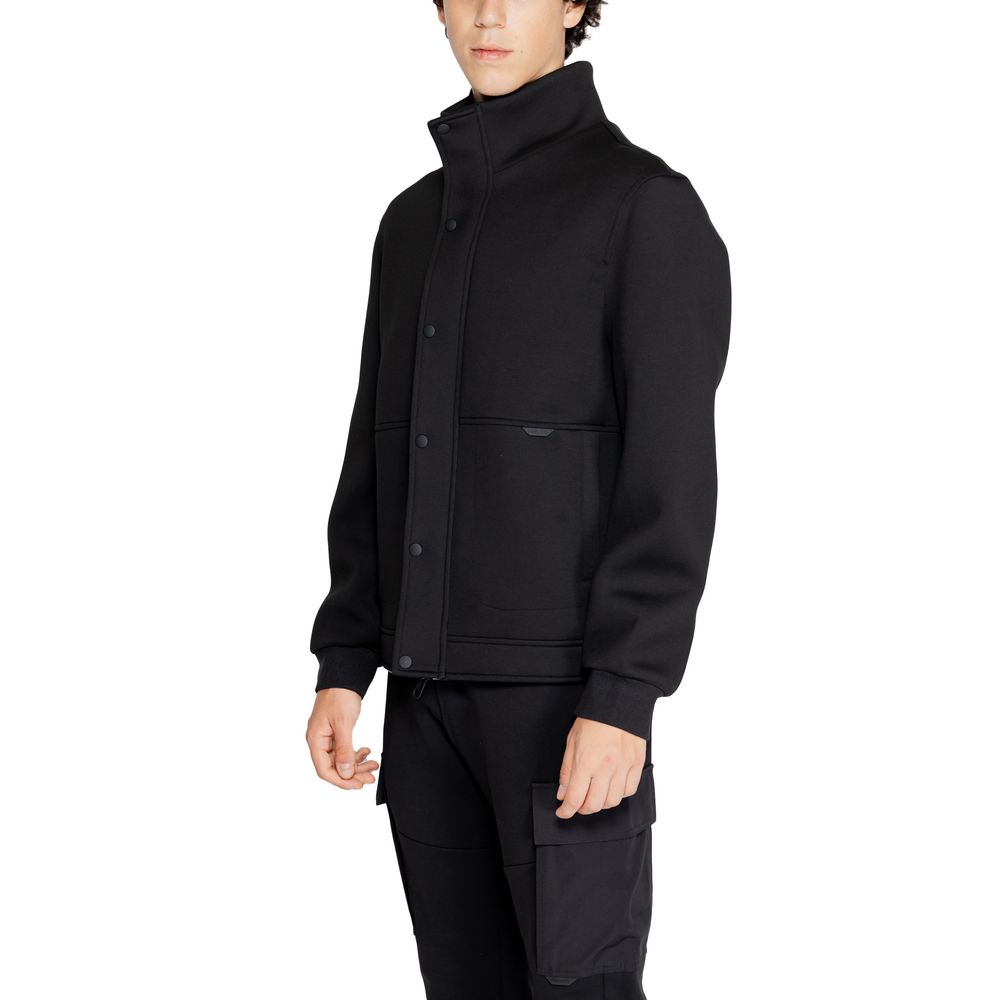 Antony Morato Black Polyester Full-Length Jacket