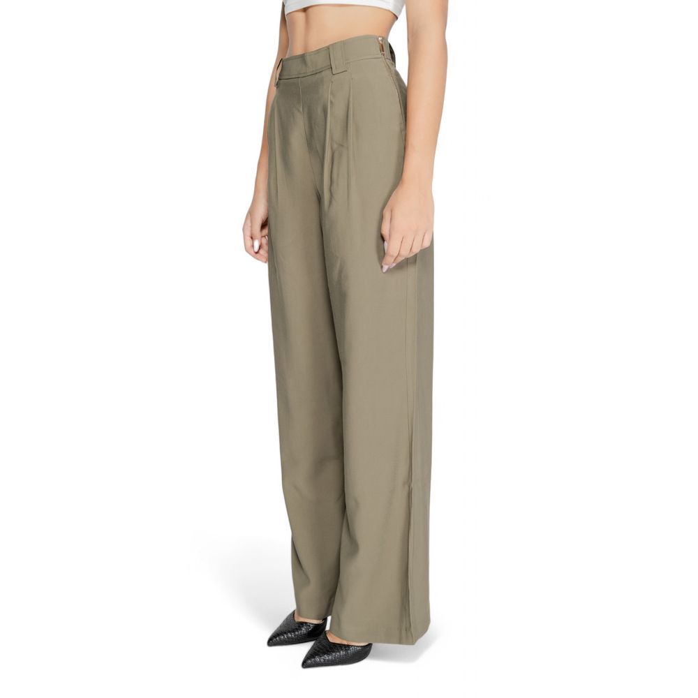 Morgan De Toi Green Cotton Casual Pants