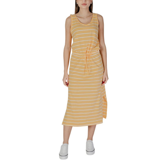 B.Young Yellow Cotton Long Dress