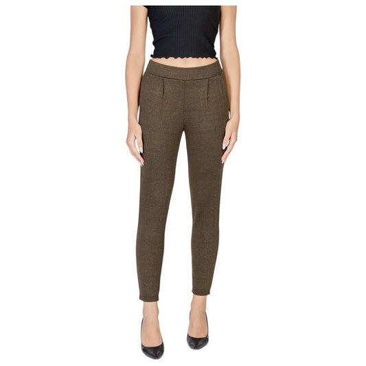 ICHI Green Polyester Jeans & Pant