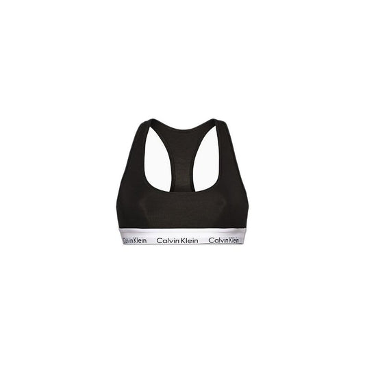 Calvin Klein black cotton underwear bra with elastic band, comfortable fit and minimalist design for women.