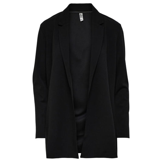 Jacqueline De Yong black polyester blazer for women, featuring an elegant silhouette and versatile style for formal or casual occasions.