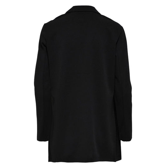 Back view of Jacqueline De Yong JDYGEGGO black polyester women's blazer, versatile and stylish for formal or casual occasions.