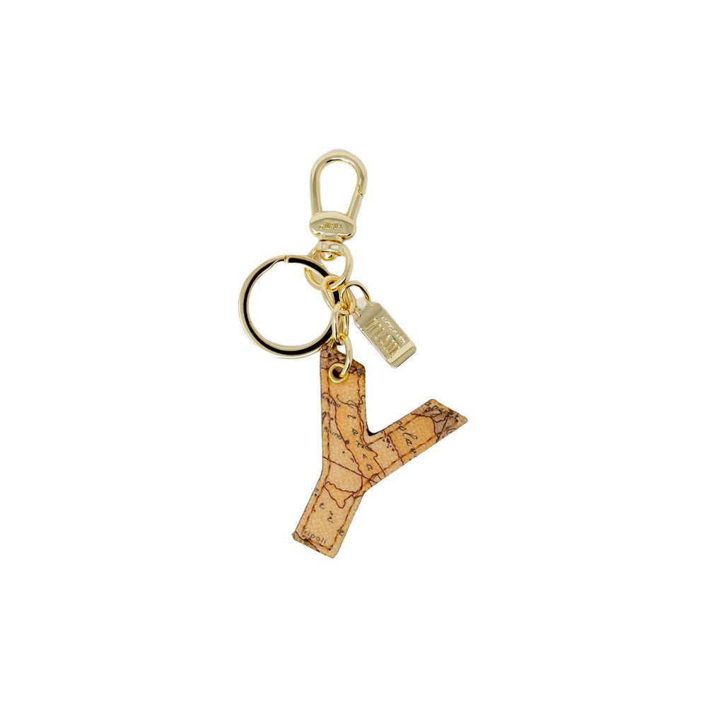 Alviero Martini Prima Classe Beige Artificial Leather Keychain