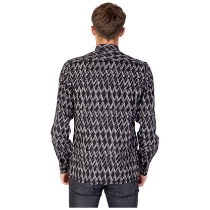 Antony Morato Black Cotton Pattern Shirt