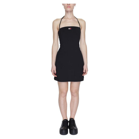 Tommy Hilfiger Women's Black Recycled Polyester Short Dress for Spring/Summer Collection