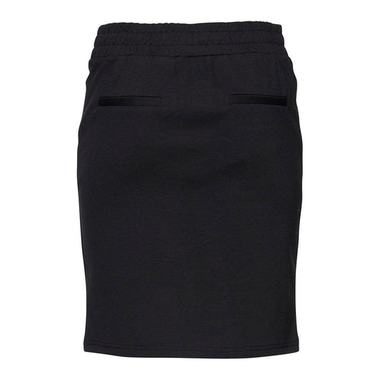 ICHI Black Polyester Miniskirt for Women, Fall/Winter Collection, 74% Polyester, 22% Viscose, 4% Elastane