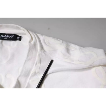 Dolce & Gabbana White Logo Print Cotton Crew Neck T-shirt