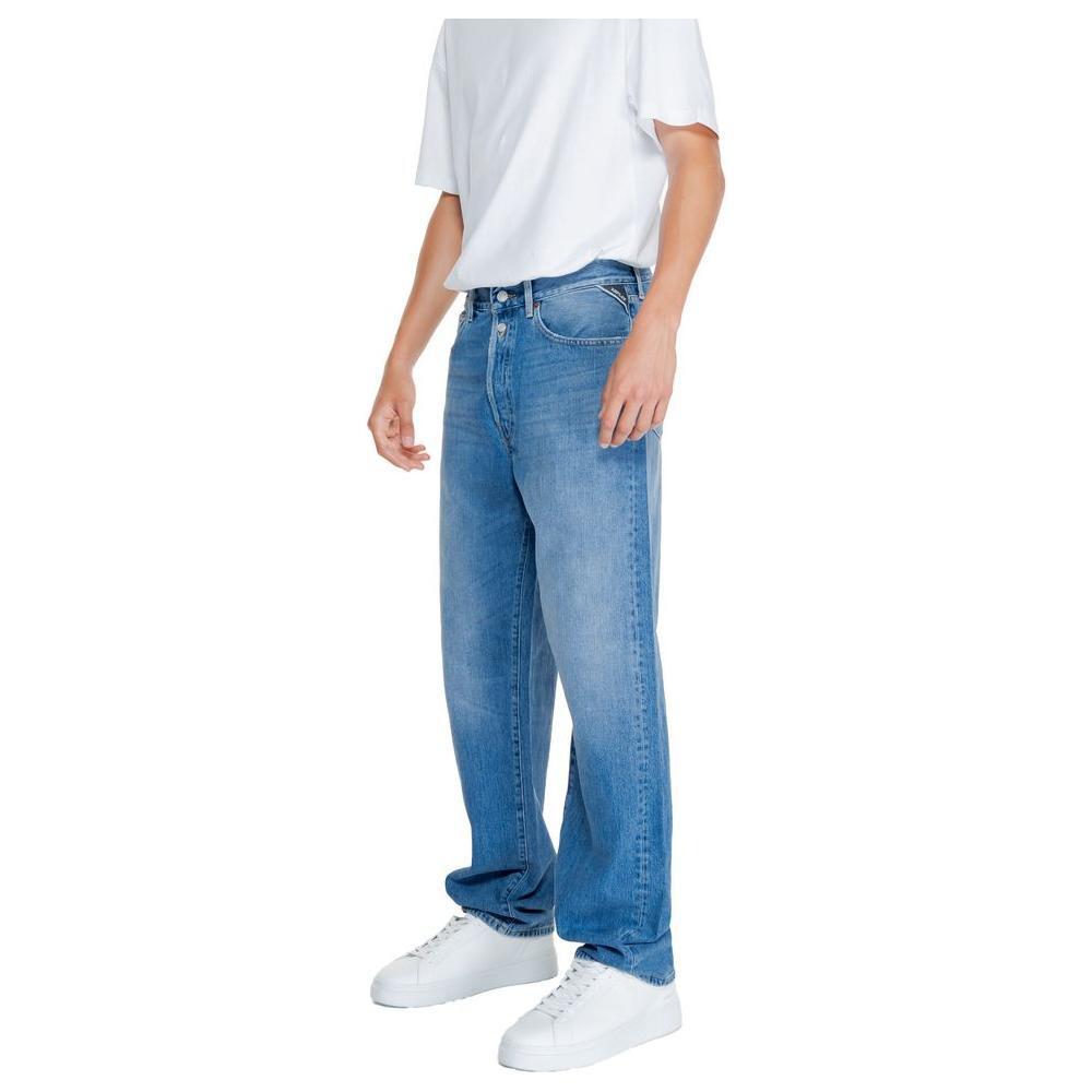 Replay Blue Cotton Relaxed Fit Jeans