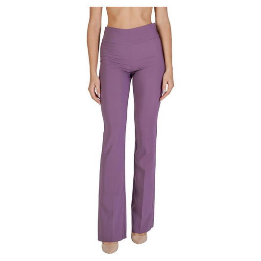 Sandro Ferrone Purple Polyester Jeans & Pant Sandro Ferrone Dim Gray