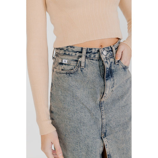 Calvin Klein Jeans Blue Cotton Skirt CA-13198200176-W27
