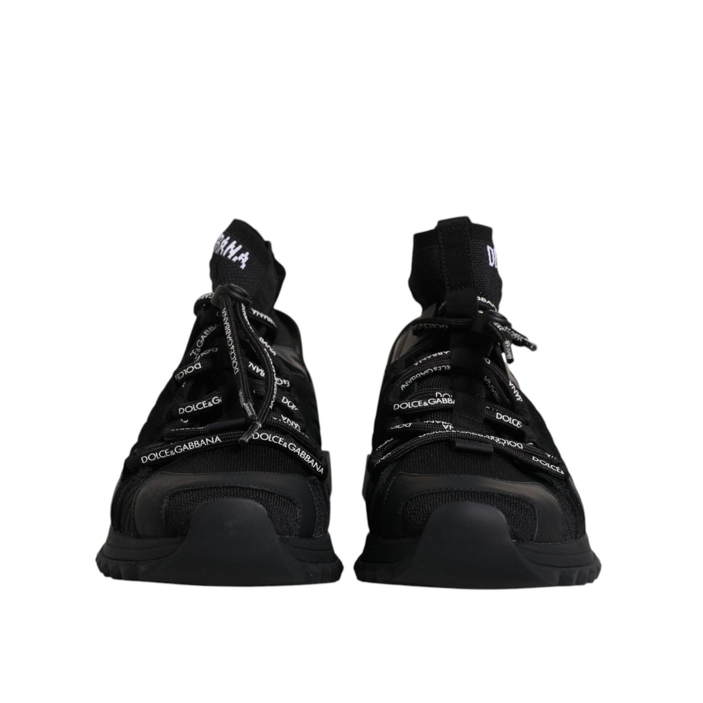 Dolce & Gabbana Black Sorrento Logo Men Sneakers Socks Shoes