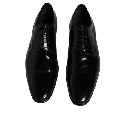 Dolce & Gabbana Black Leather Lace Up Derby Formal Shoes