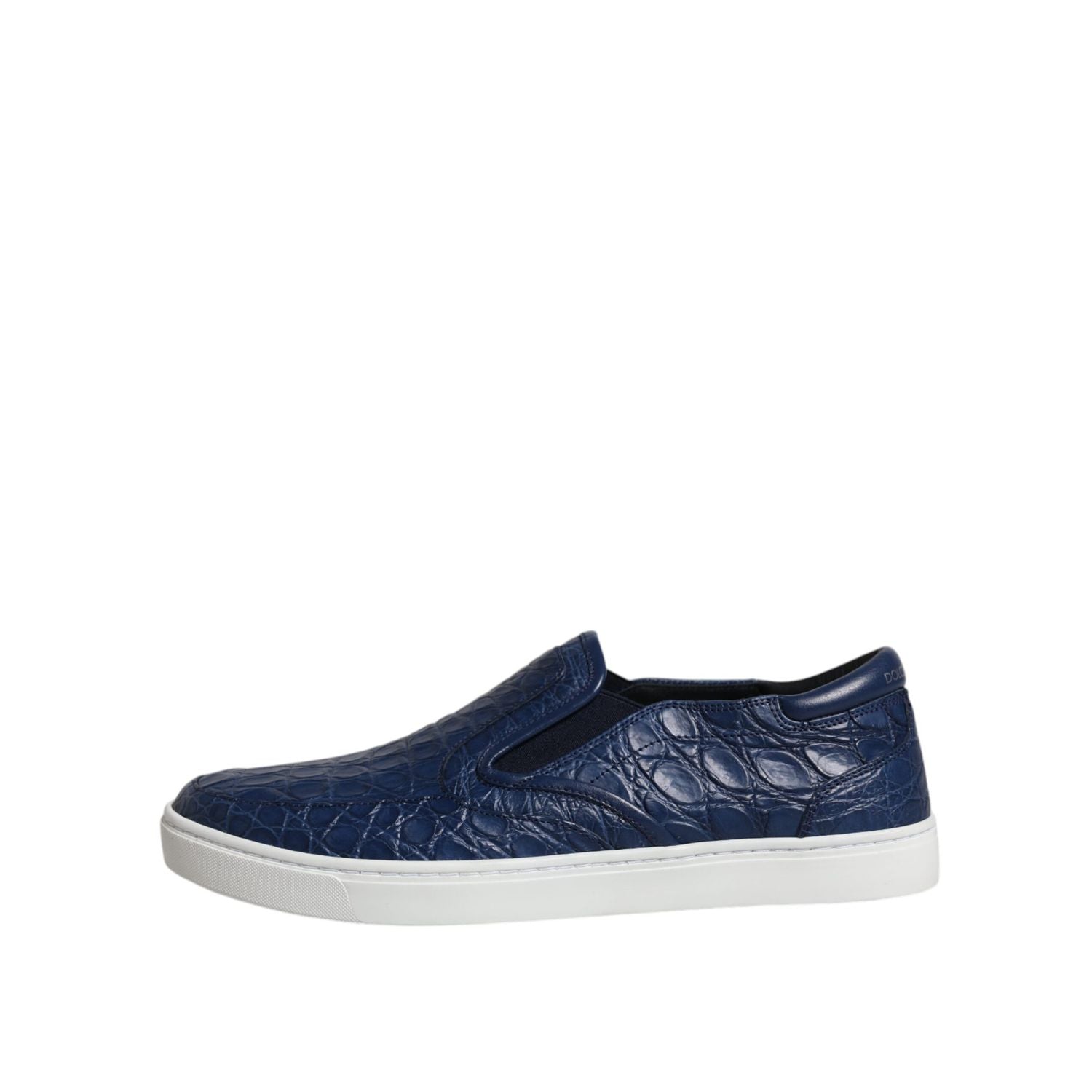 Dolce & Gabbana Blue Croc Exotic Leather Men Sneakers Shoes