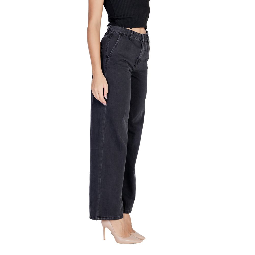Jacqueline De Yong Black Cotton Relaxed Fit Jeans