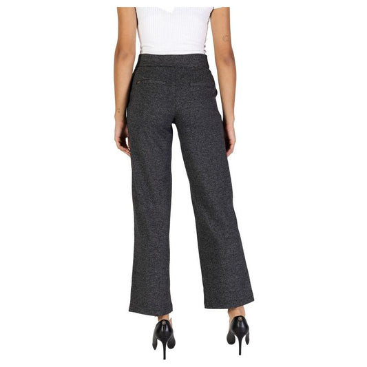 Back view of Street One black polyester women's pants, fall/winter collection, featuring a blend of polyester, viscose, and elastane.