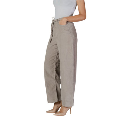 Only Beige Cotton Casual Pants