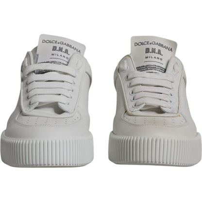Dolce & Gabbana White Miami Leather Low Top Sneakers Shoes