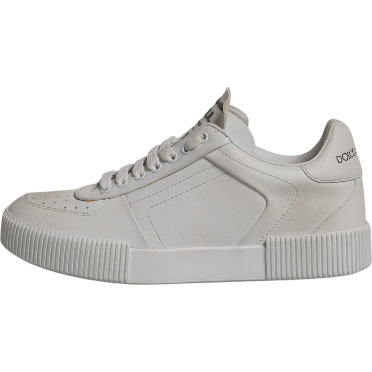 Dolce & Gabbana White Miami Leather Low Top Sneakers Shoes