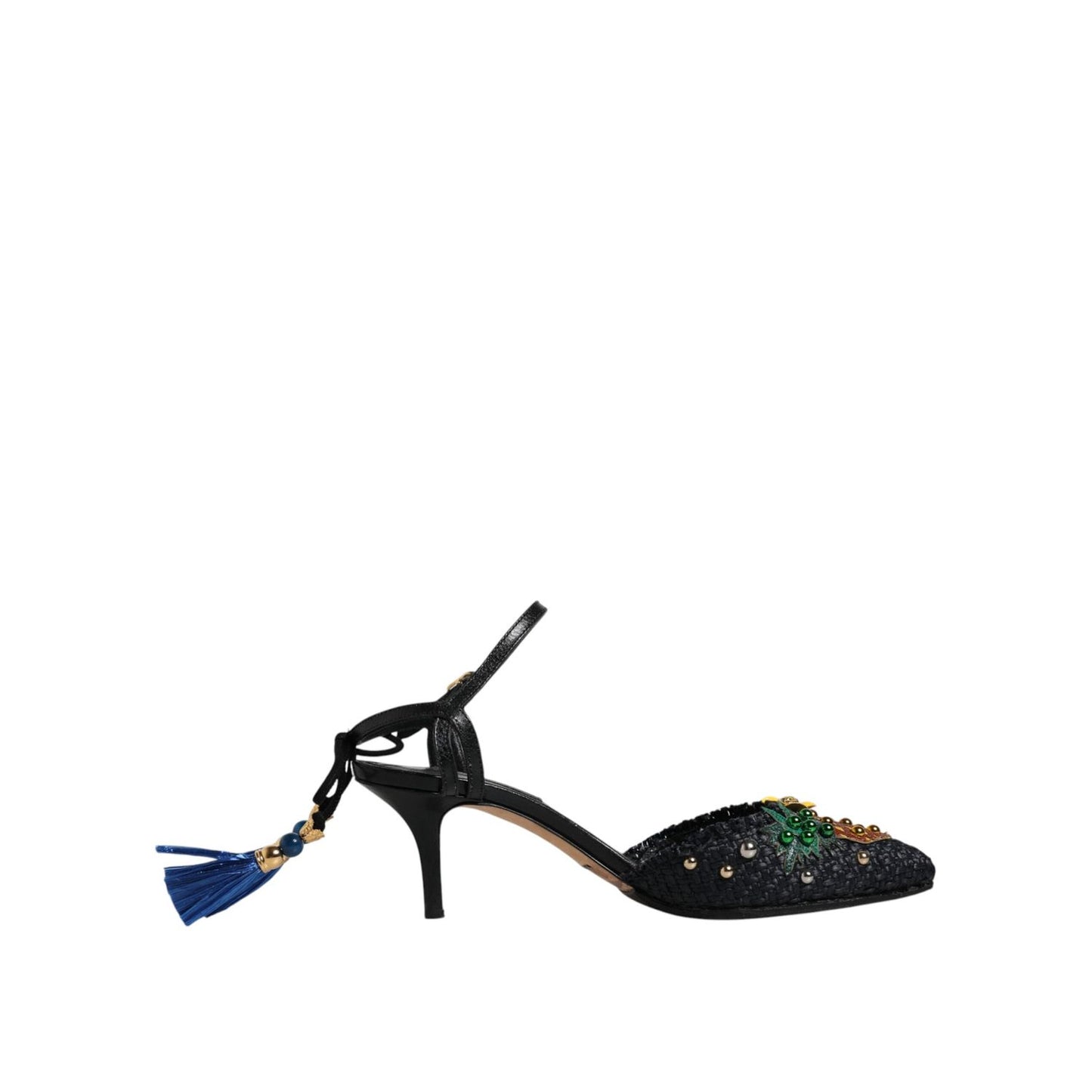 Dolce & Gabbana Black Pineapple Bellucci Heels Sandals Shoes