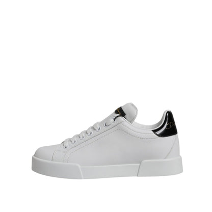 Dolce & Gabbana White Leather Classic Low Top Sneakers Shoes