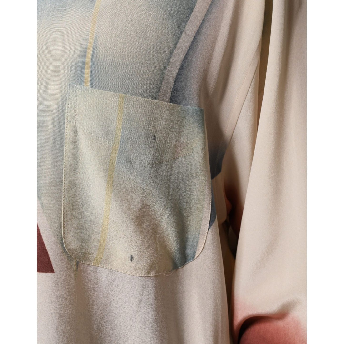 Etro Beige Printed Collared Buttoned Long Sleeves Blouse Top