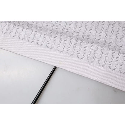 Dolce & Gabbana White Silk Button Down Cardigan Sweater