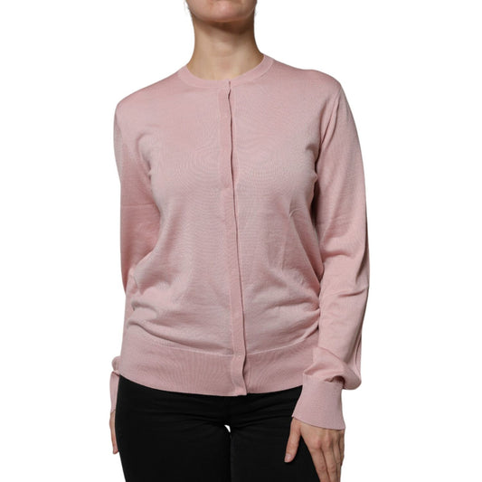 Dolce & Gabbana Pink Wool Knit Button Down Cardigan Sweater TSH86808-46