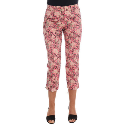 Dolce & Gabbana Pink Floral Brocade Capri Pants